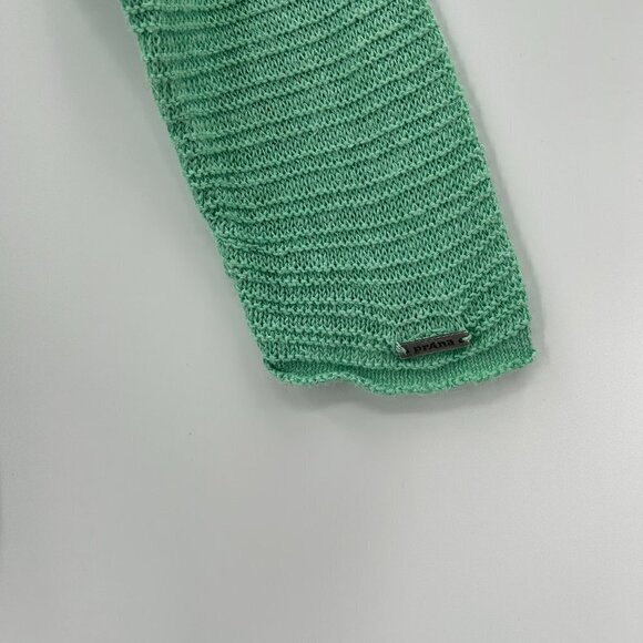 PRANA Mint Green Knit Asymmetrical Long Sleeve Boho Beachy Top Size Medium - Picture 6 of 7